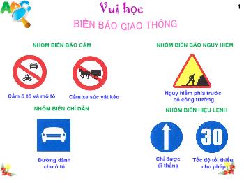 Bài giảng An toàn giao thông Lớp 4 - Bài 1: Biển báo hiệu giao thông đường bộ.