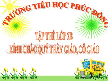 Bài giảng Luyện từ và câu Lớp 2 - Bài: Từ chỉ sự vật