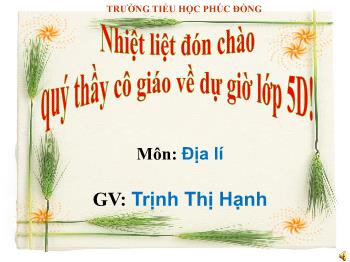 Bài giảng môn Địa lí Lớp 5 - Bài: Vùng biển nước ta - Trịnh Thị Hạnh