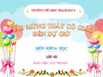 Bài giảng môn Khoa học Lớp 4 - Bài: Âm thanh - Lưu Thị Son