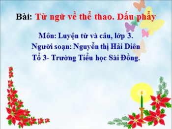 Bài giảng môn Luyện từ và câu Lớp 3 - Bài: Từ ngữ về thể thao. Dấu phẩy - Nguyễn Thị Hải Diên