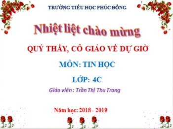 Bài giảng môn Tin học Lớp 5 - Bài: Chèn hình vào văn bản - Trần Thị Thu Trang