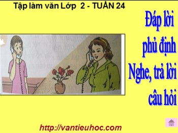 Bài giảng Tập làm văn Lớp 2 - Tuần 24: Đáp lời phủ định. Nghe, trả lời câu hỏi