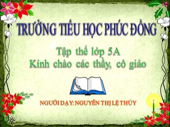 Bài giảng Tập làm văn Lớp 5 - Tuần 8: Luyện tập tả cảnh - Nguyễn Thị Lệ Thủy