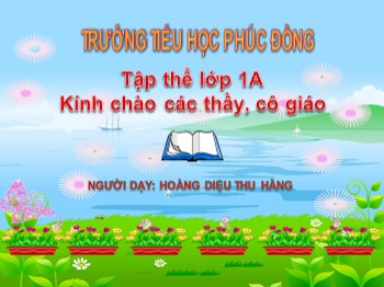 Bài giảng Toán lớp 1 - Bài: Phép trừ trong phạm vi 3 - Hoàng Diệu Thu Hằng