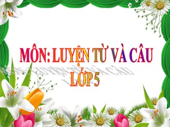 Bài giảng môn Luyện từ và câu Lớp 5 - Tuần 31: Mở rộng vốn từ: Nam và nữ (Tiếp theo)