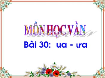 Bài giảng môn Tiếng Việt Lớp 1 - Bài 30: ua-ưa