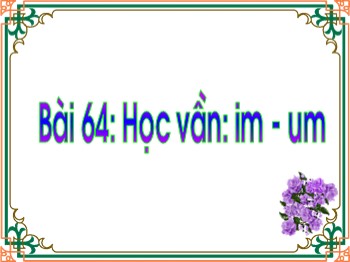 Bài giảng môn Tiếng Việt Lớp 1 - Tuần 16, Bài 64: Học vần: im-um