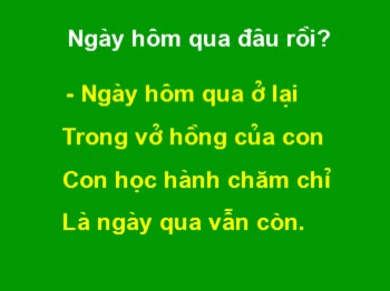 Bài giảng môn Tiếng Việt Lớp 2 - Tuần 1, Chính tả: Ngày hôm qua đâu rồi?