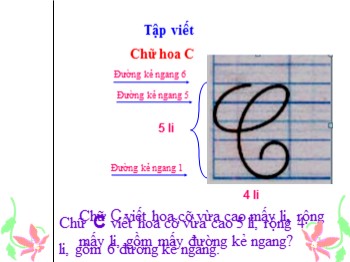 Bài giảng môn Tiếng Việt Lớp 2 - Tuần 4, Tập viết: Chữ hoa C