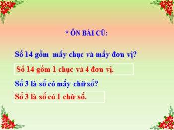 Bài giảng môn Toán Lớp 1 - Bài: Phép cộng dạng 14 + 3