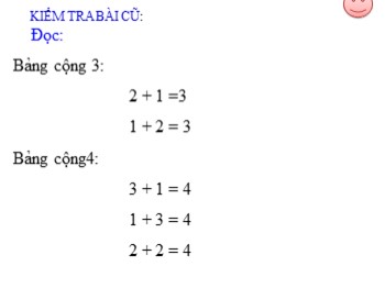 Bài giảng môn Toán Lớp 1 - Bài: Phép cộng trong phạm vi 5