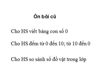 Bài giảng môn Toán Lớp 1 - Tuần 4 - Bài: Lớn hơn, bé hơn, bằng nhau