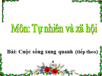 Bài giảng môn Tự nhiên và xã hội Lớp 1 - Bài 19: Cuộc sống xung quanh (Tiếp theo)