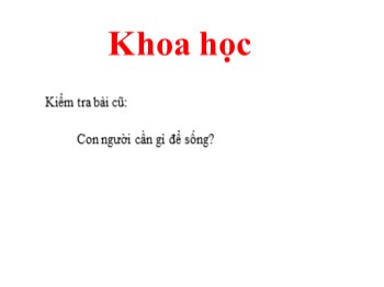 Bài giảng môn Khoa học Lớp 4 - Bài 2: Trao đổi chất ở người