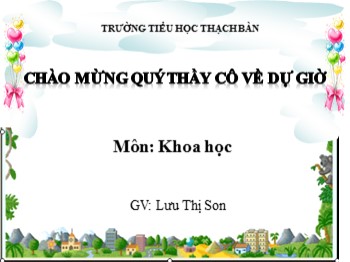 Bài giảng môn Khoa học Lớp 4 - Tiết 12, Bài: Phòng một số bệnh do thiếu chất dinh dưỡng. - Lưu Thị Son