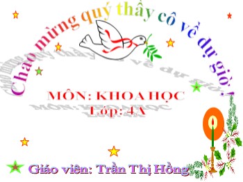 Bài giảng môn Khoa học Lớp 4 - Tuần 16, Bài 31: Không khí có tính chất gì