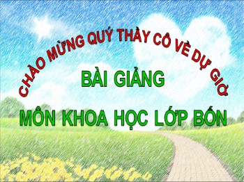 Bài giảng môn Khoa học Lớp 4 - Tuần 24, Bài 47: Ánh sáng cần cho sự sống