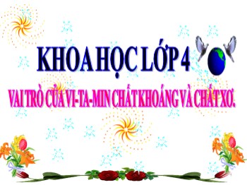 Bài giảng môn Khoa học Lớp 4 - Tuần 3, Bài 6: Vai trò của vi-ta-min chất khoáng và chất xơ