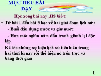 Bài giảng môn Lịch sử 4 - Tuần 8, Bài 6: Ôn tập