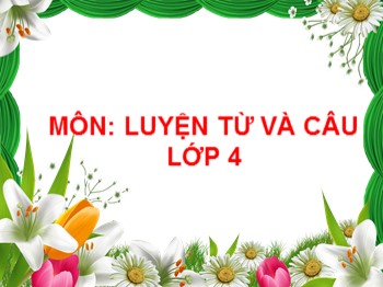 Bài giảng môn Luyện từ và câu Lớp 4 - Tuần 5 - Bài: Danh từ