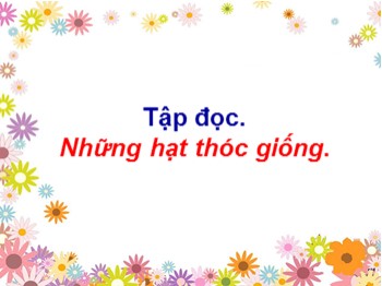 Bài giảng môn Tập đọc Lớp 4 - Tuần 5 - Bài: Những hạt thóc giống