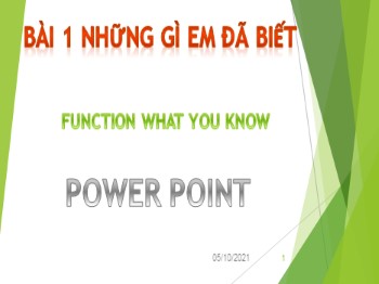 Bài giảng môn Tin học Lớp 4 - Bài 1: Những gì em đã biết