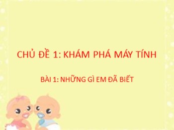 Bài giảng môn Tin học Lớp 4 - Chủ đề 1: Khám phá máy tính - Bài 1: Những gì em đã biết