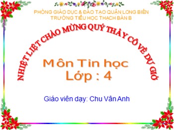 Bài giảng môn Tin học Lớp 4 - Chủ đề 2, Bài 1: Những gì em đã biết (Tiết 2)