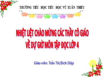 Bài giảng môn Tập đọc Lớp 4 - Tuần 31 - Bài: Con chuồn chuồn - Trần Thị Bích Diệp