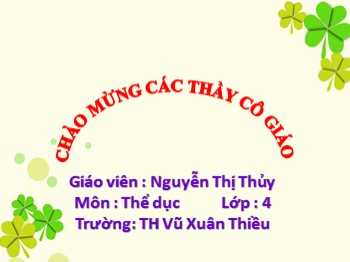 Bài giảng môn Thể dục Lớp 4 - Tuần 20, Bài 39: Di chuyển hương trái phải - Nguyễn Thị Thủy