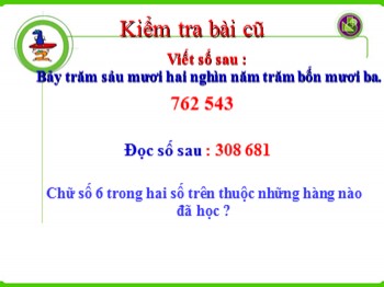 Bài giảng môn Toán Lớp 4 - Tuần 2 - Bài: Hàng và lớp