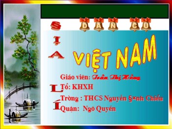 Bài giảng môn Địa lý Lớp 9 - Tiết 1, Bài 1: Cộng đồng các dân tộc Việt Nam