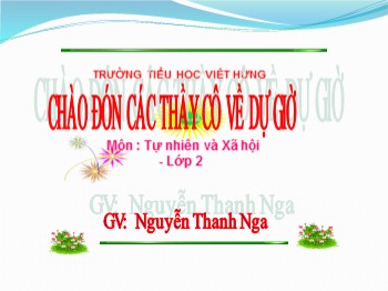 Giáo án điện tử Tự nhiên và Xã hội Lớp 2 - Bài 10: Ôn tập về sức khỏe con người - Nguyễn Thanh Nga