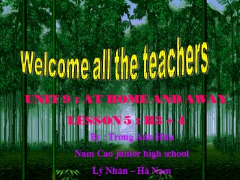 Bài giảng môn Tiếng Anh Lớp 7 - Unit 09: At home and away - Lesson 5: B3-B4
