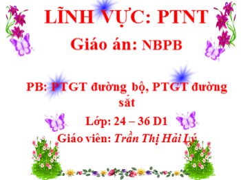 Bài giảng Lớp Nhà trẻ - Nhận biết, phân biệt Phương tiện giao thông đường bộ, phương tiện giao thông đường sắt - Trần Thị Hải Lý