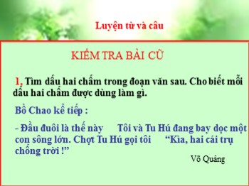 Bài giảng Luyện từ và câu Lớp 3 - Bài: Nhân hóa