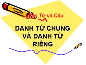 Bài giảng Luyện từ và câu Lớp 4 - Bài: Danh từ chung và danh từ riêng