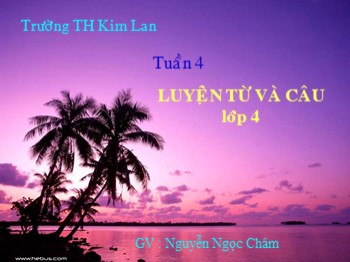 Bài giảng Luyện từ và câu Lớp 4 - Tuần 04 - Bài: Từ ghép và từ láy  - Nguyễn Ngọc Châm