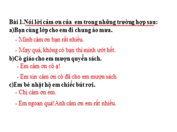 Bài giảng môn Tập làm văn Lớp 2 - Bài: Cảm ơn. Xin lỗi