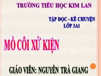 Bài giảng Tập đọc-Kể chuyện Lớp 3 - Tuần 17 - Bài: Mồ côi xử kiện - Nguyễn Trà Giang