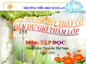 Bài giảng Tập đọc - Tuần 15 - Bài: Bé Hoa - Nguyễn Thị Nam