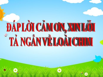 Bài giảng Tập làm văn Lớp 2 - Bài: Đáp lời cảm ơn, xin lỗi tả ngắn về loài chim