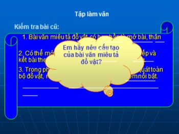 Bài giảng Tập làm văn Lớp 4 - Bài: Quan sát đồ vật