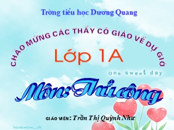 Bài giảng Thủ công Lớp 1 - Bài: Cắt dán hình chữ nhật - Trần Thị Quỳnh Như