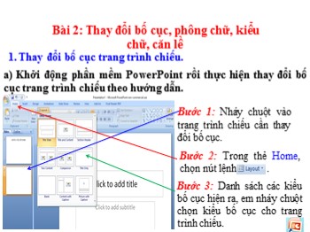 Bài giảng Tin học Lớp 3 - Bài 2: Thay đổi bố cục, phông chữ, kiểu chữ, căn lề