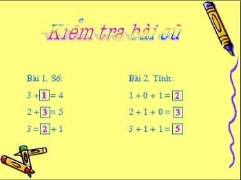 Bài giảng Toán Lớp 1 - Bài: Phép trừ trong phạm vi 3