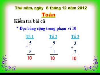 Bài giảng Toán Lớp 1 - Tiết 60, Bài: Phép trừ trong phạm vi 10