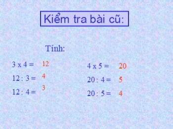 Bài giảng Toán Lớp 2 - Bài: Bảng chia 2