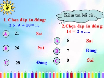 Bài giảng Toán Lớp 2 - Bài: Bảng nhân 3